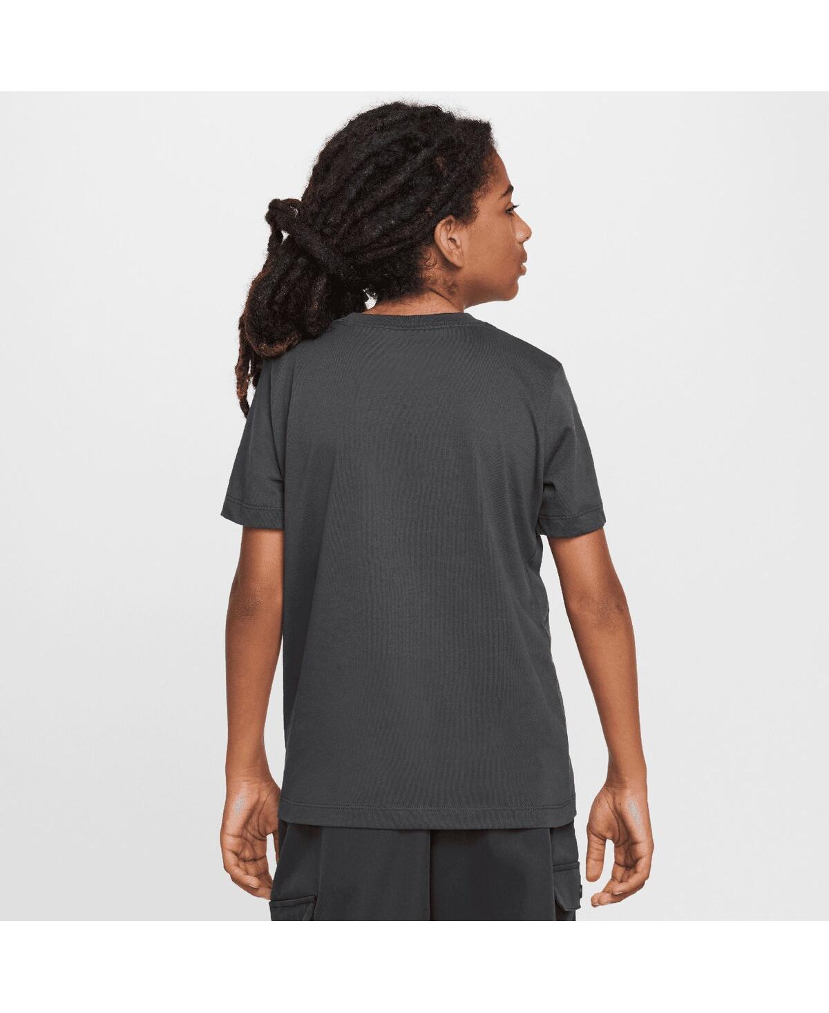 Nike Big Boys And Girls Black Liverpool Swoosh T-shirt In Black