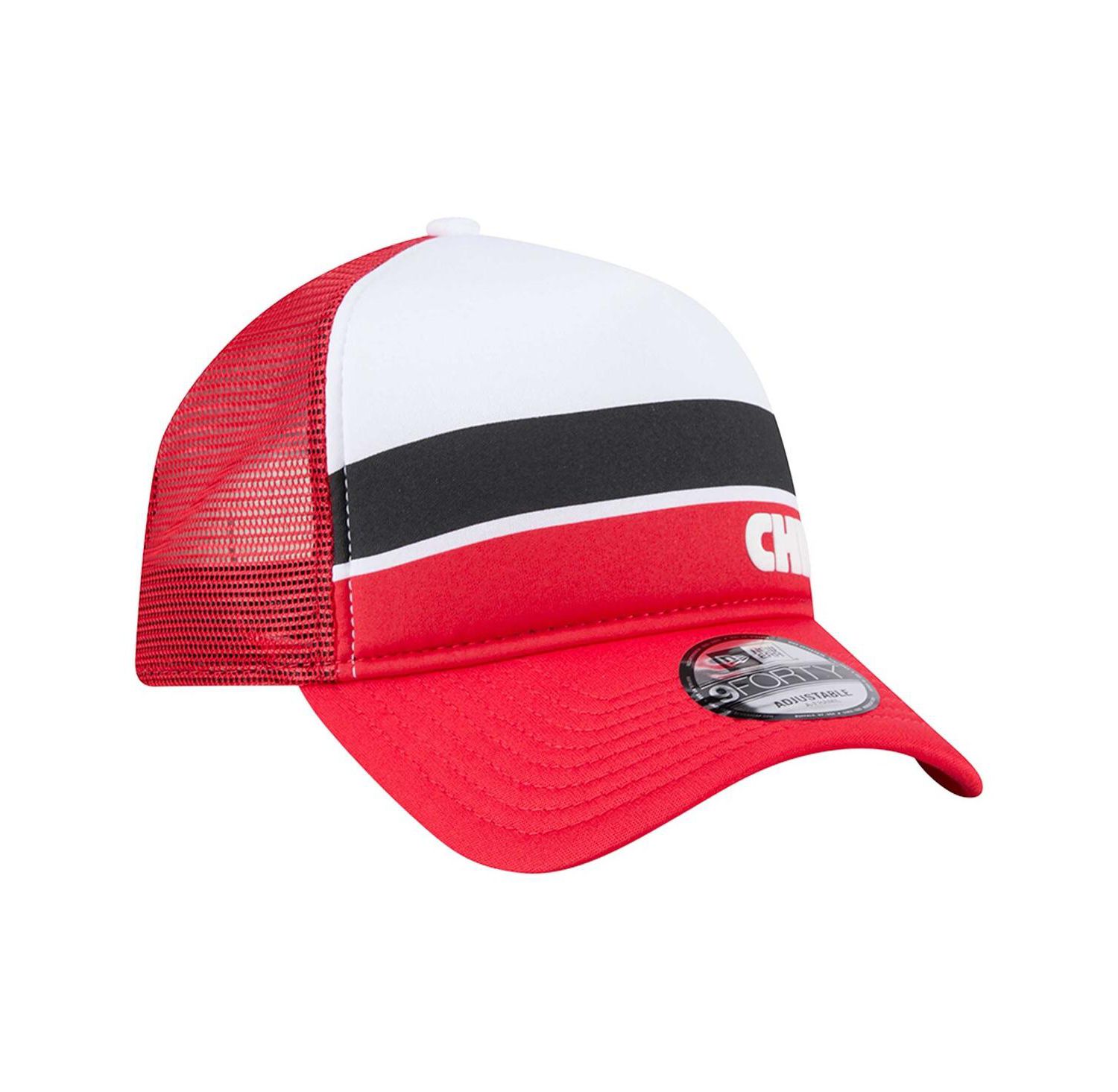 Men's White/Red Kansas City Chiefs Sport Night Color Block 9FORTY A-Frame Trucker Adjustable Hat