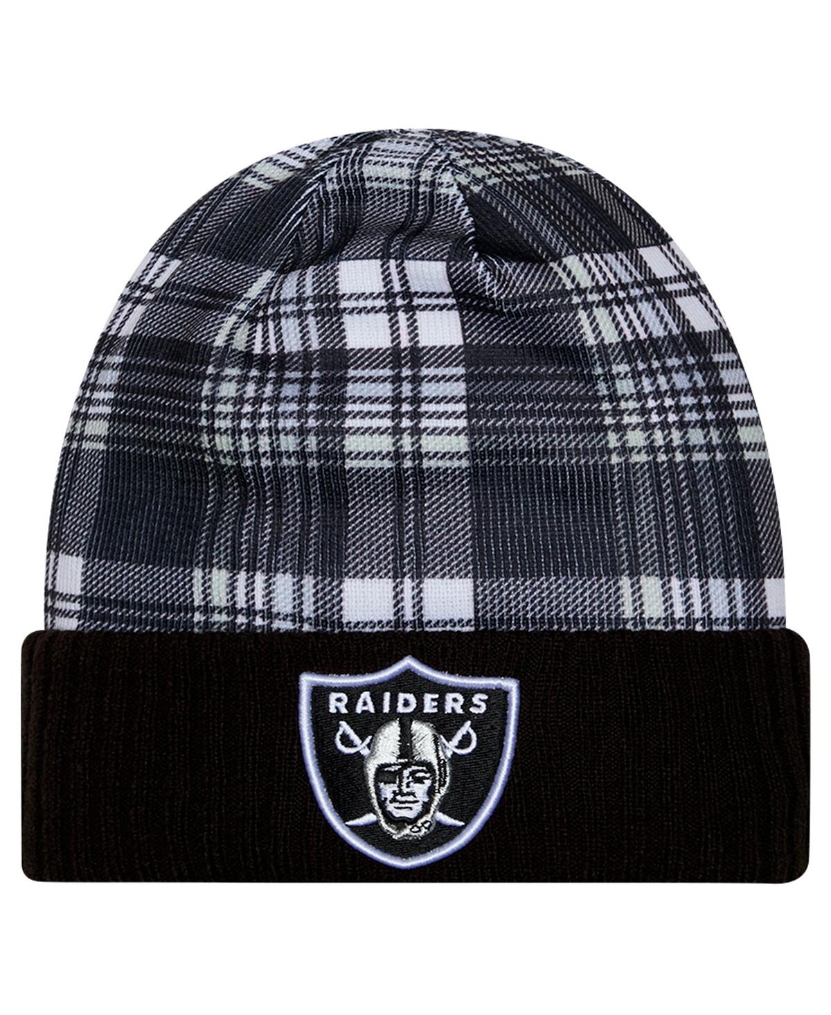 New Era Men's Black Las Vegas Raiders Sideline Statement Cuffed Knit Hat In Black