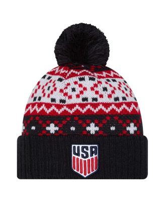 New Era - Men's Navy USMNT Nostalgia Cuffed Knit Hat with Pom