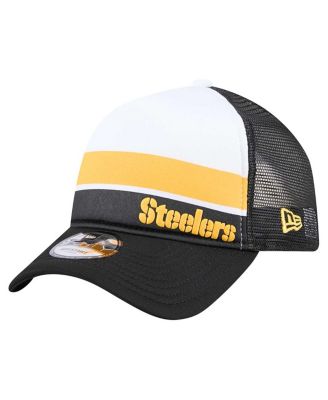 New Era - Big Boys and Girls Black Pittsburgh Steelers Sport Night Color Block 9FORTY A-Frame Trucker Adjustable Hat