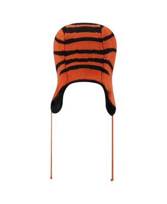 Men's Orange Cincinnati Bengals Helmet Head Trapper Knit Hat