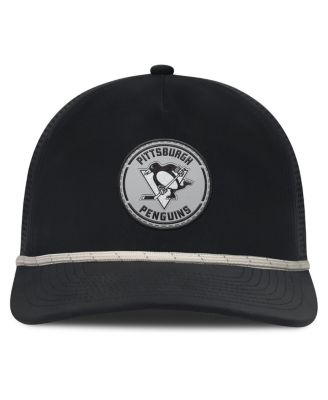 Men's Black Pittsburgh Penguins Front Office Performance A-Frame Adjustable Hat