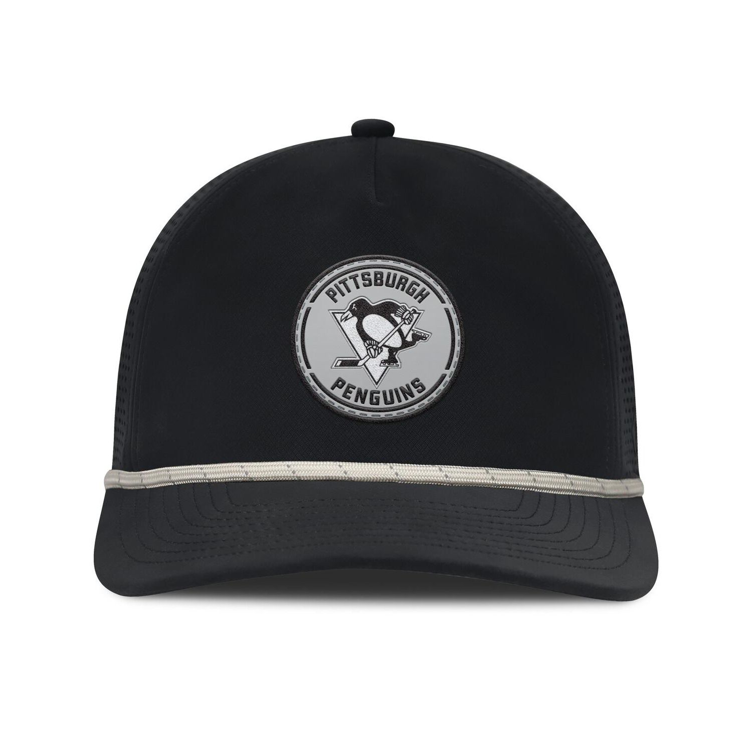 Men's Black Pittsburgh Penguins Front Office Performance A-Frame Adjustable Hat