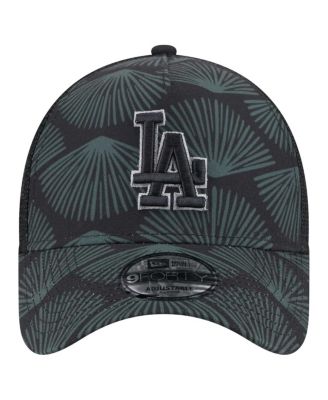 Men's Black Los Angeles Dodgers 9FORTY A-Frame Trucker Adjustable Hat