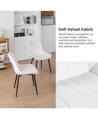  Set of 4  Metal Frame & Tufted Velvet Upholstery Mid-Century Style, Upholstered Seat, Side Chair  Dining Chair