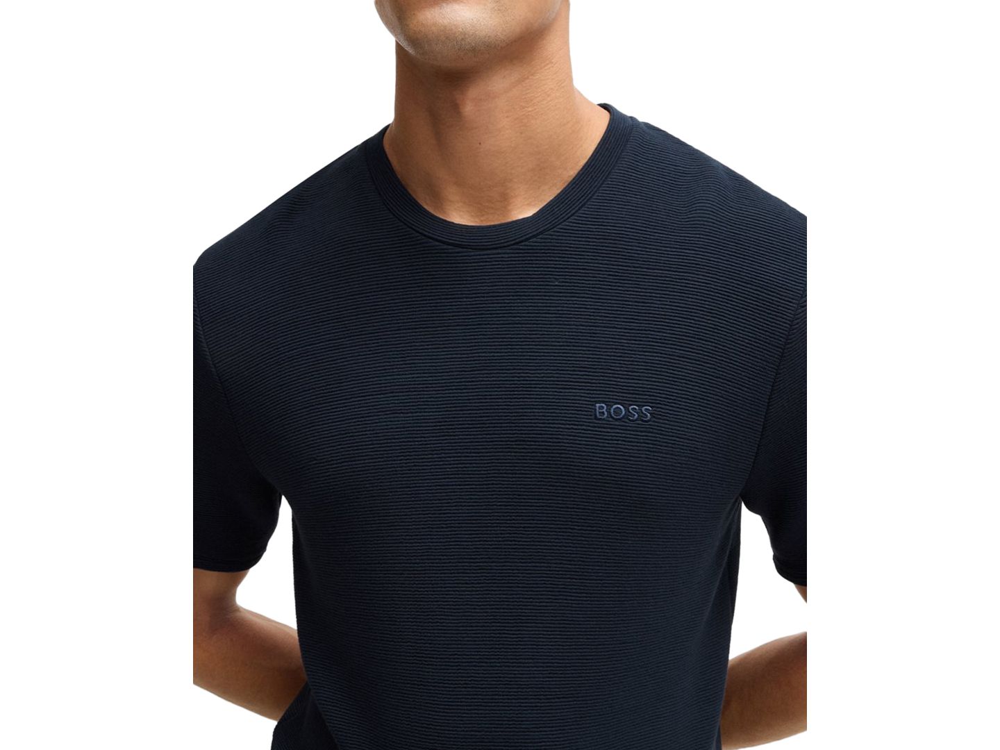 Мужская футболка Hugo Boss Logo, цвет: Тёмный синий — фото 3