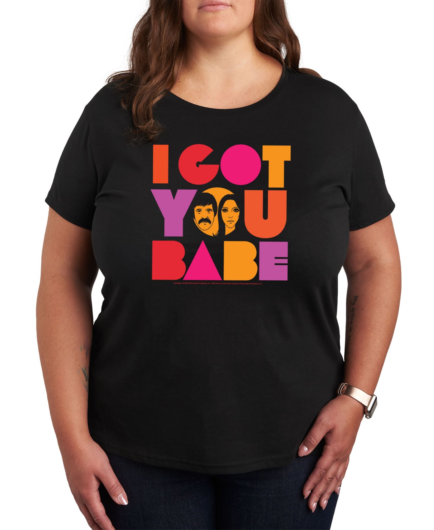 Plus Size I Got You Babe Graphic Pullover T-shirt