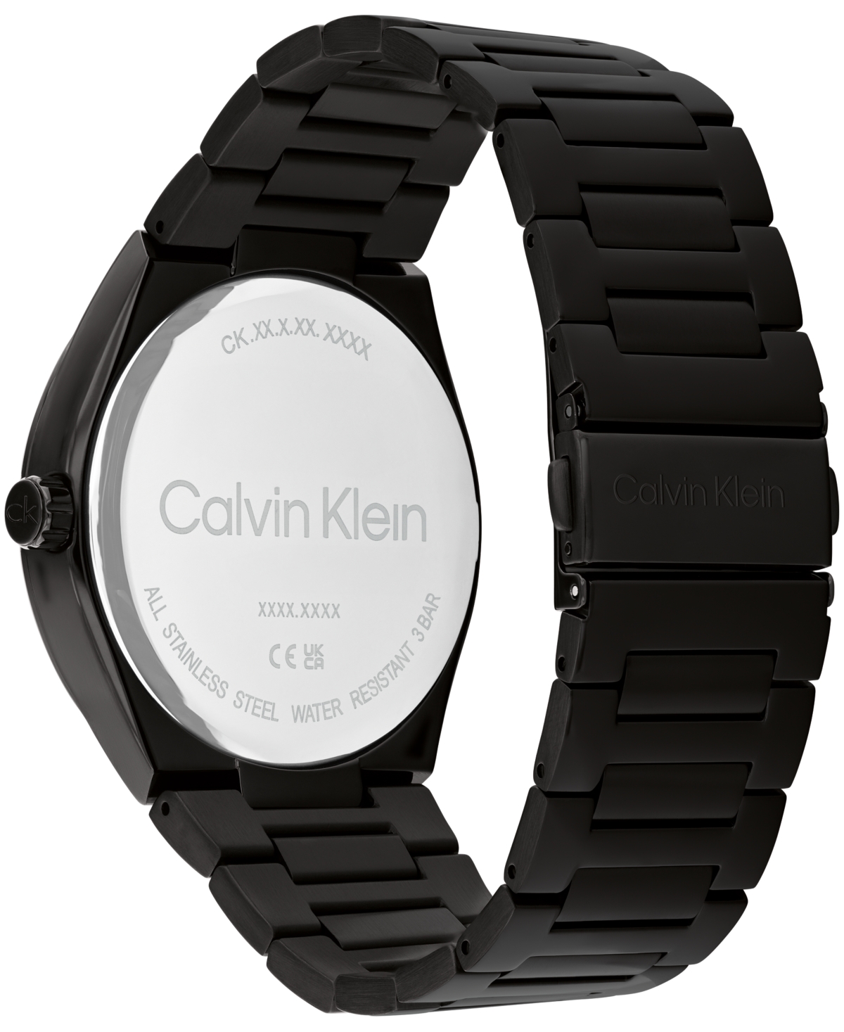 Calvin Klein Men's Distinguish Gmt Black Ionic Plated Watch Bracelet, 44mm In Black