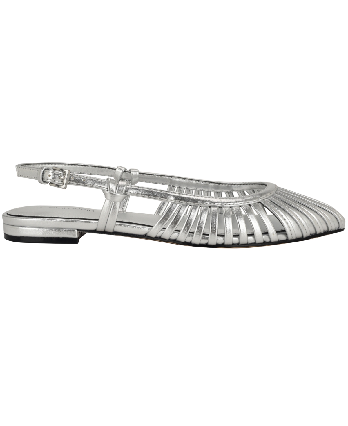 Calvin Klein Women's Movella Kitten Heel Slingback Pumps In Silver