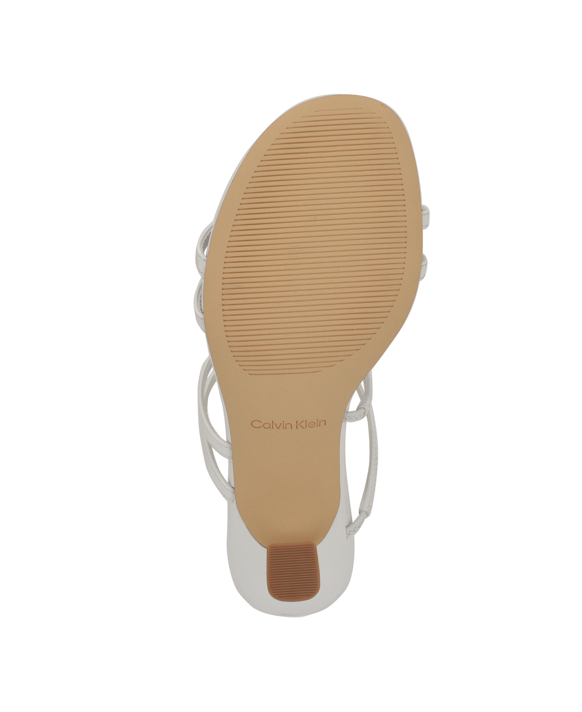 Calvin Klein Women's Jayla Strappy Tapered Heel Sandals In White Patent
