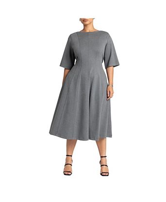 Women's Seam Detail Ponte Workwear Midi Dress