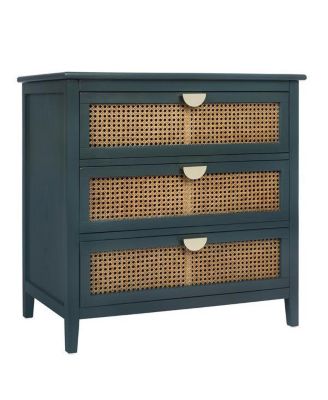3 Drawer Cabinet, Rattan, American Furniture, Suitable for bedroom, living room, Study