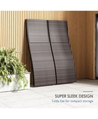 Outdoor Patio Chaise Wicker Lounge Chair with Reclining Backrest - Set of 2