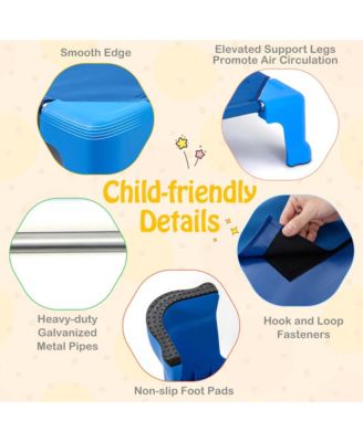 6 Pack Stackable Daycare Cots with Easy Lift Corners Heavy-Duty Metal Frame Kids