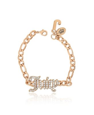 Crystal Script Logo Chain Bracelet