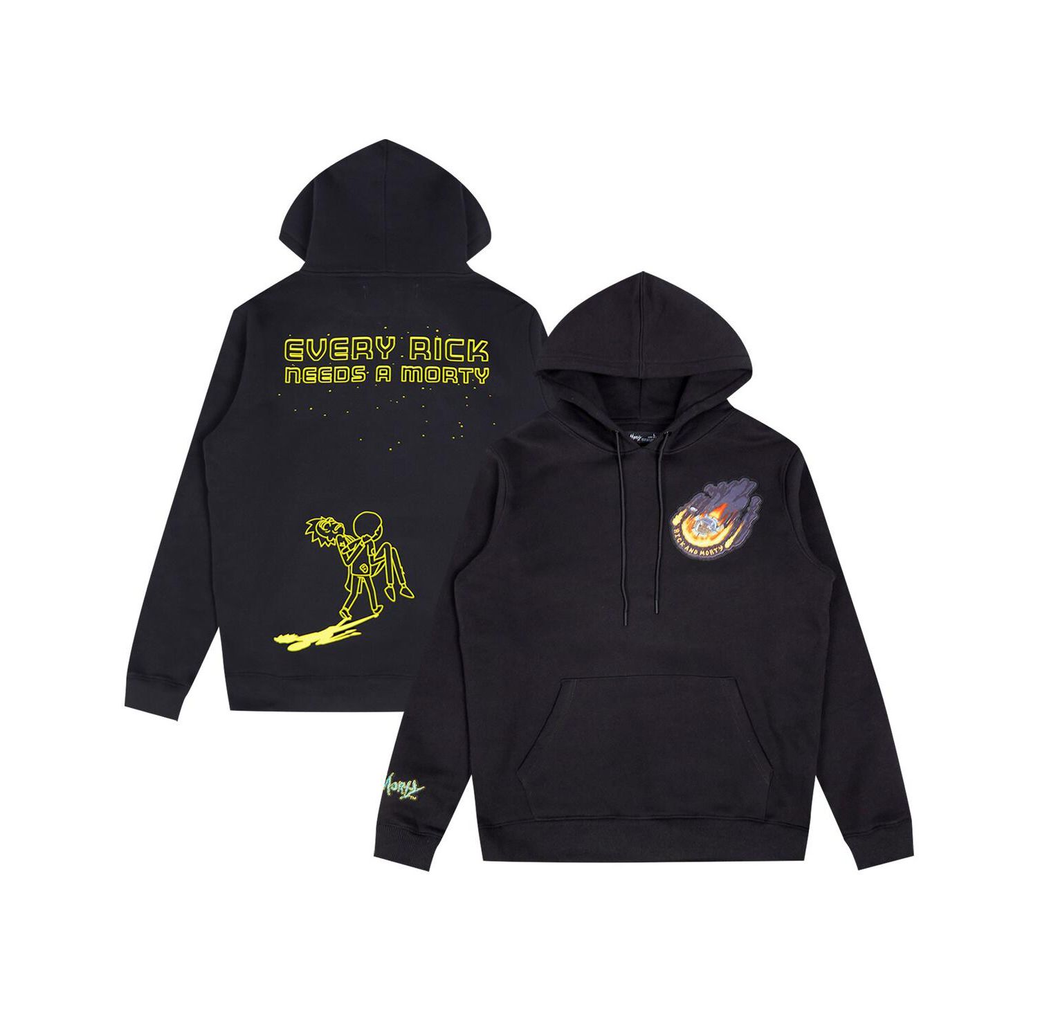 Men's Black Rick And Morty Every Rick Pullover Hoodie