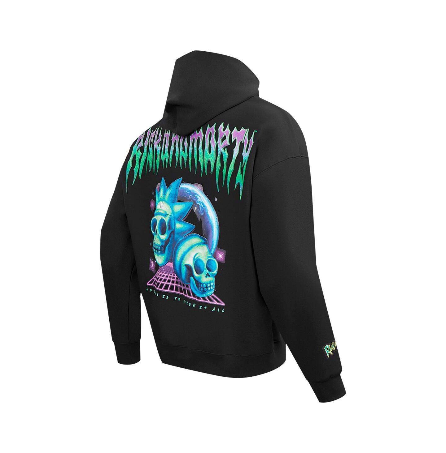 Мужское худи Freeze Max Black Rick And Morty Rockstar Loose Fit Pullover — фото 2