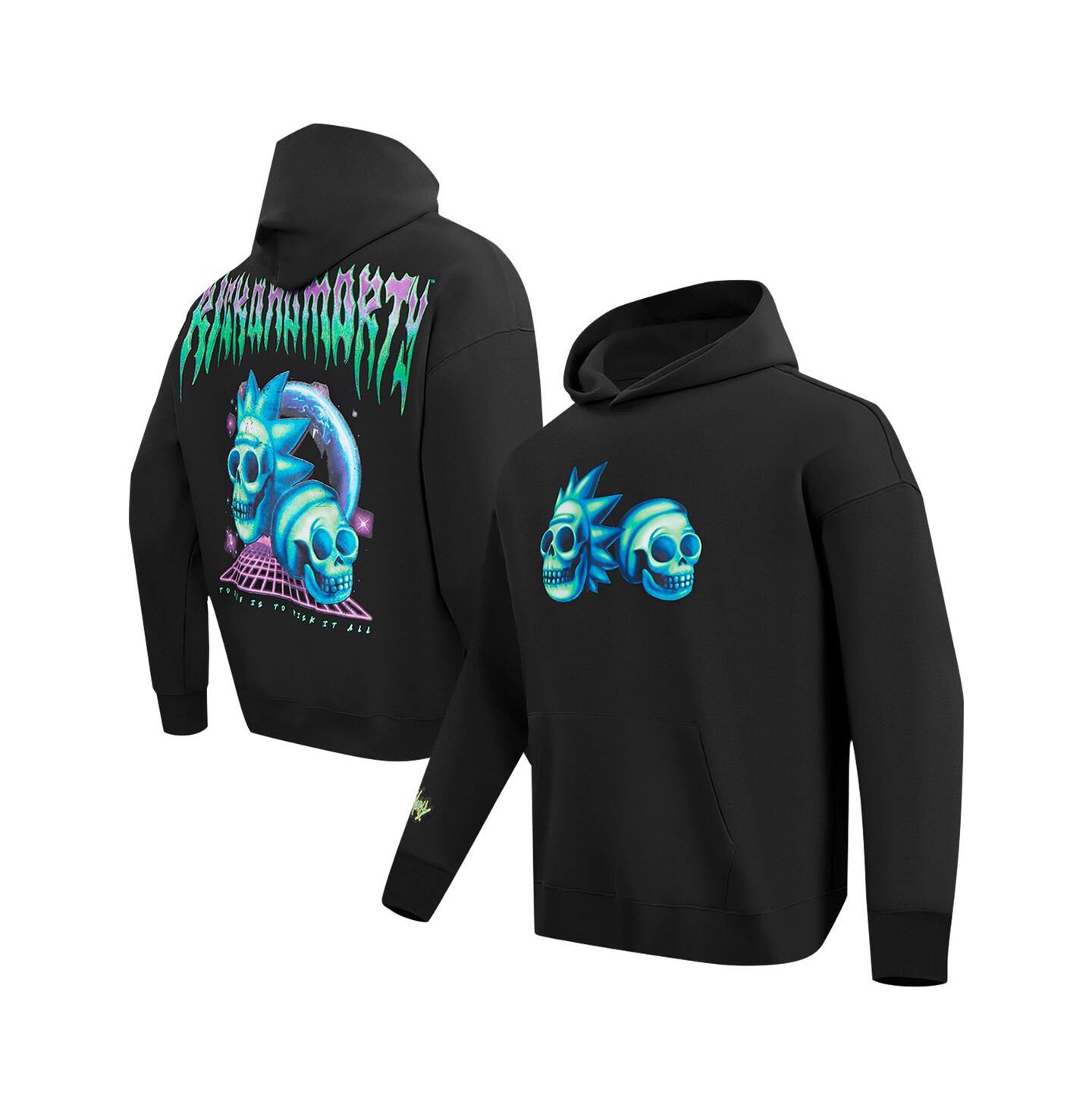 Мужское худи Freeze Max Black Rick And Morty Rockstar Loose Fit Pullover — фото 1