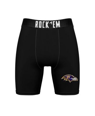 Men's Baltimore Ravens Primary Crew Socks Boxer Briefs Combo Pack