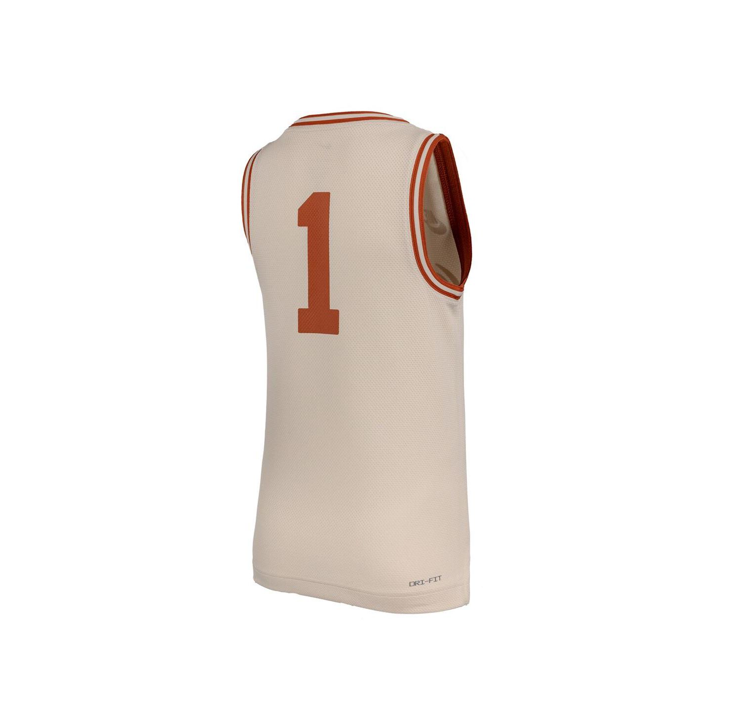 Big Boys and Girls 1 Natural Texas Longhorns Retro Replica Basketball Jersey