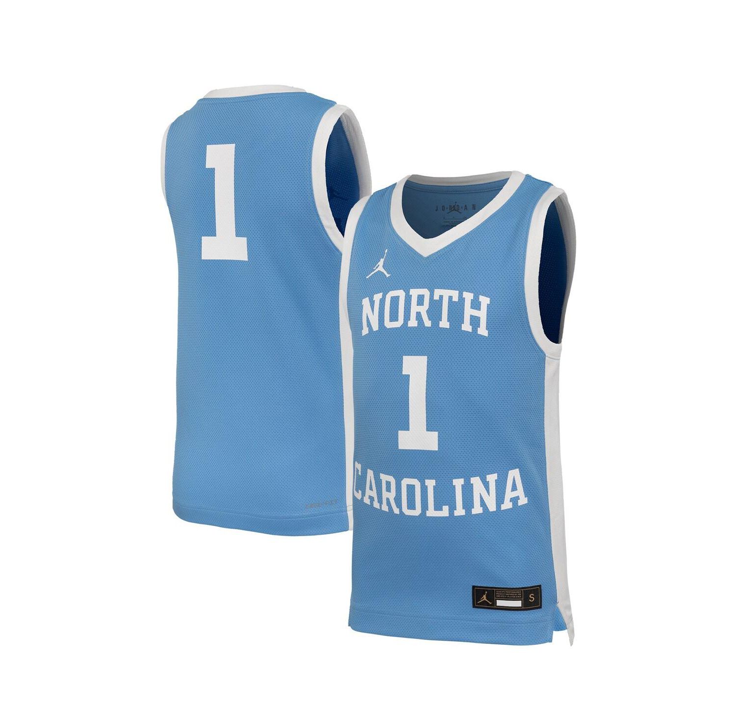 Big Boys and Girls 1 Carolina Blue North Carolina Tar Heels Retro Replica Basketball Jersey