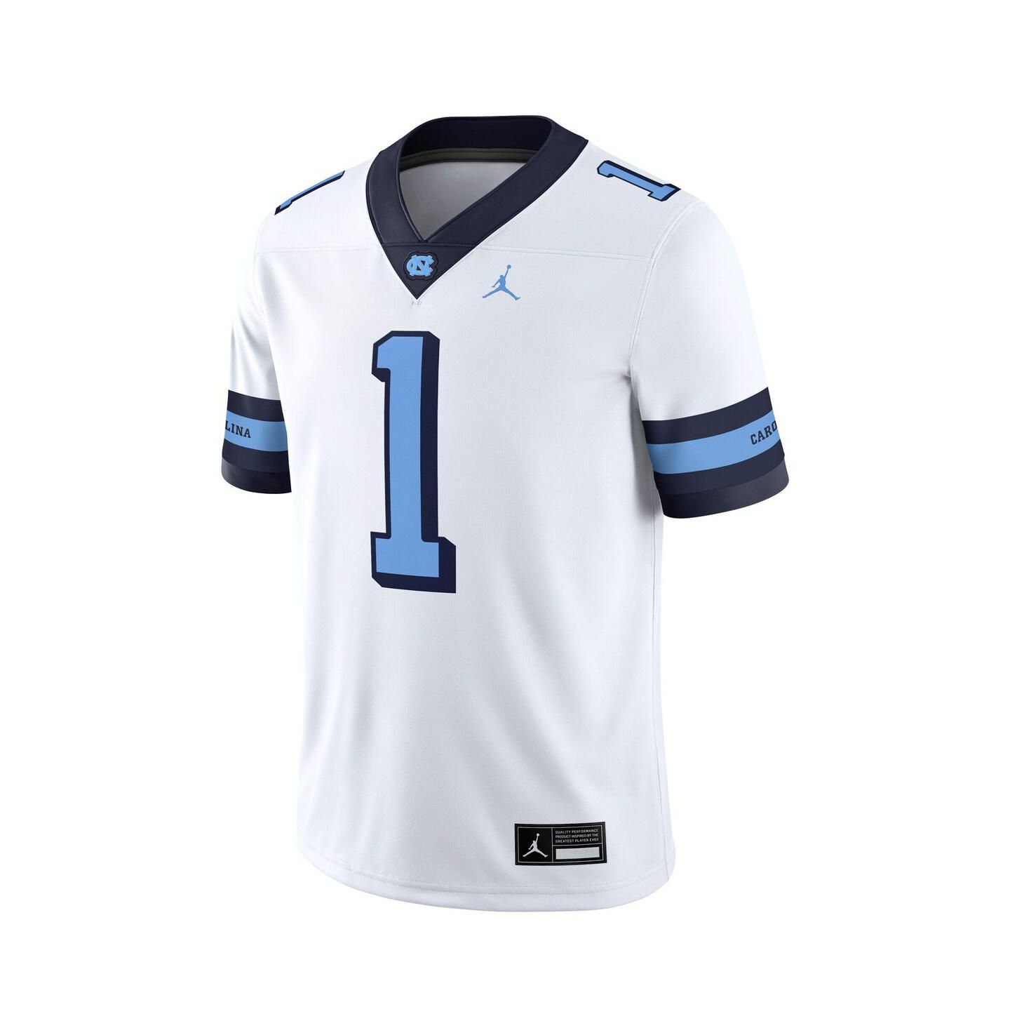 Детские топы Jordan 1 White North Carolina Tar Heels Alternate Game Jersey — фото 3