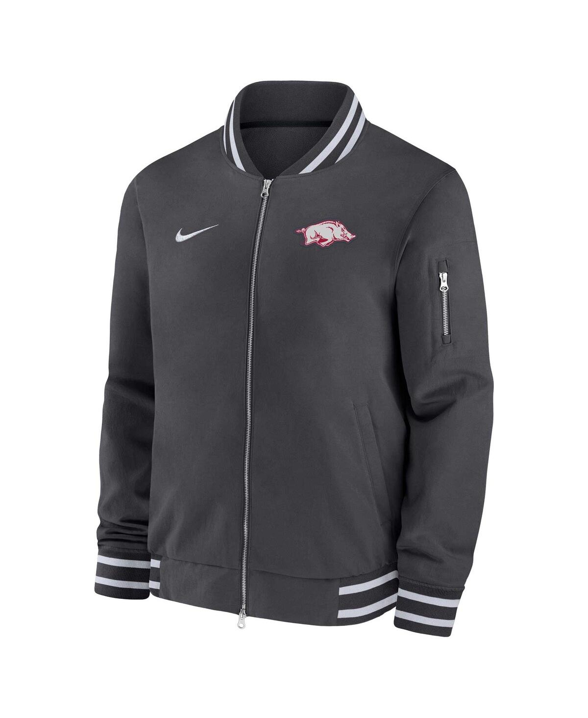 Nike Men's Anthracite Arkansas Razorbacks Full-zip Bomber Jacket In Anthracite