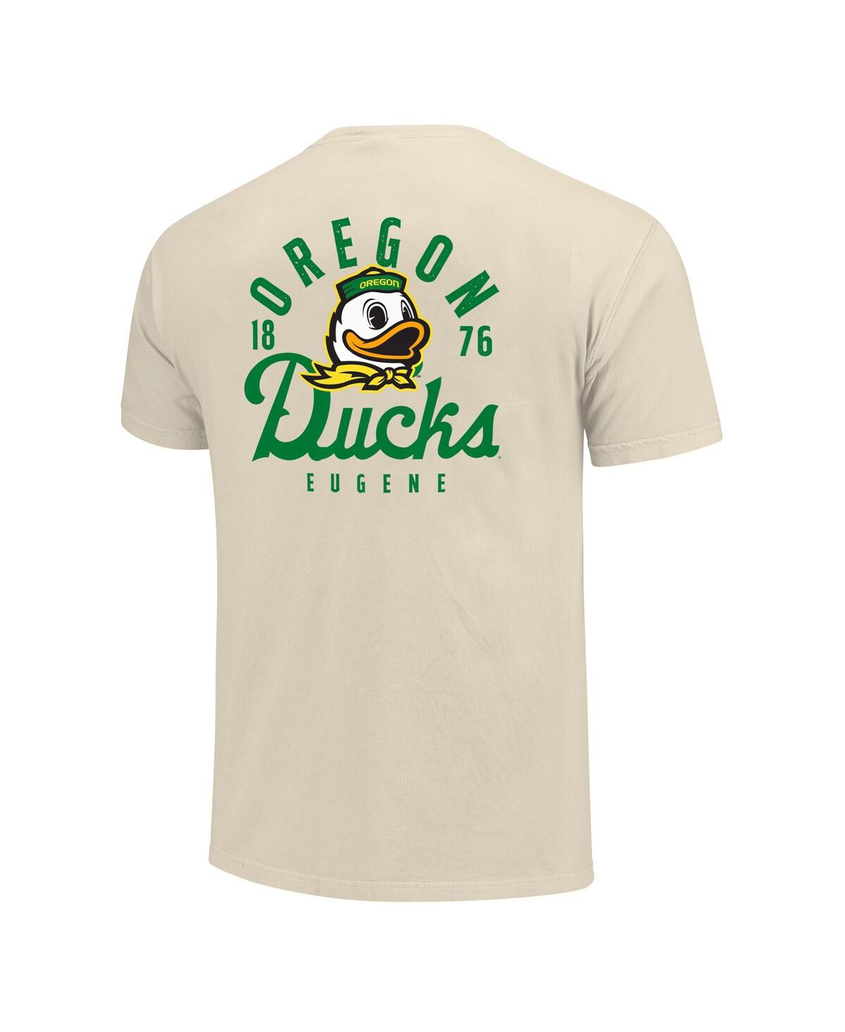 Image One Men's Cream Oregon Ducks Comfort Colors Mascot Overlay T-shirt In Cream