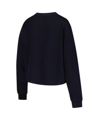 Women's Navy Dallas Cowboys Thermal Cropped Long Sleeve T-Shirt