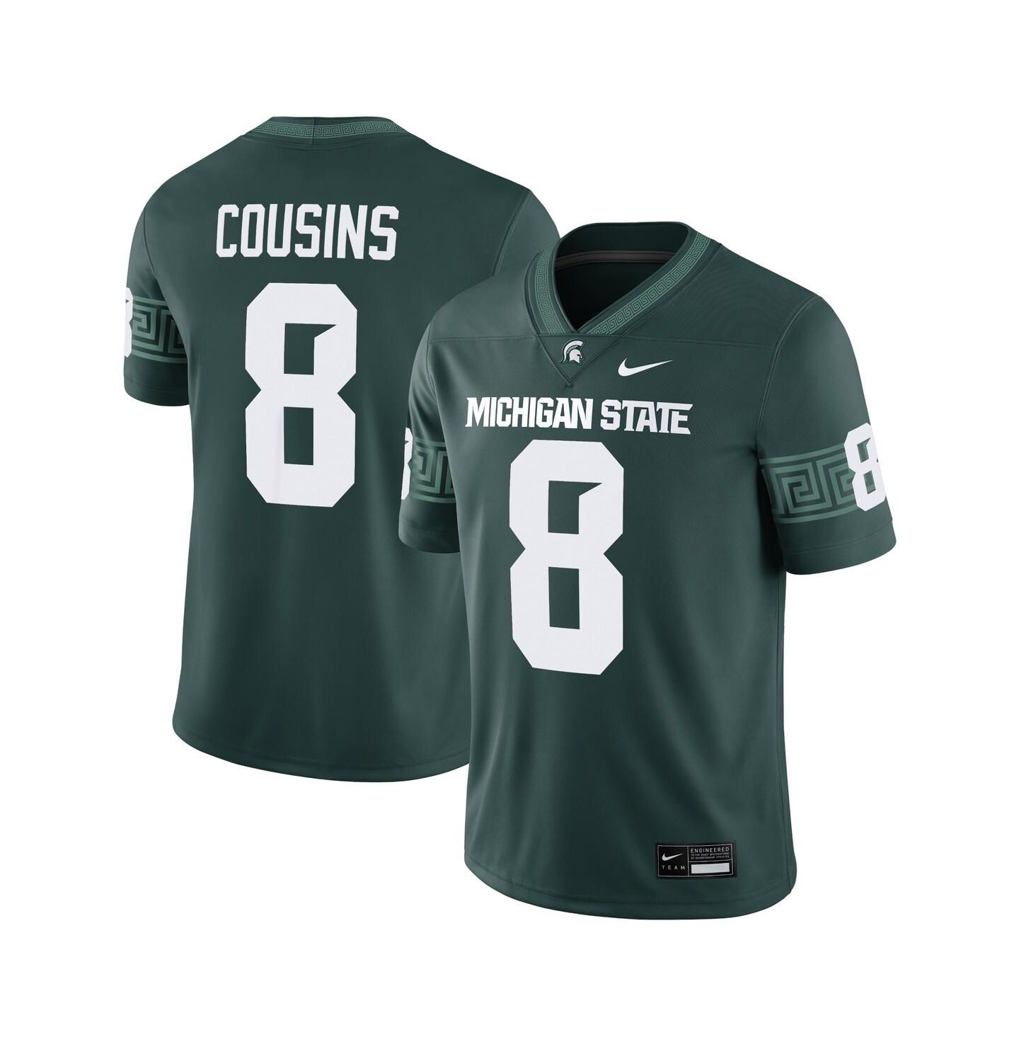 Мужской топ Nike Kirk Cousins Green Michigan State Spartans Alumni Game Jersey — фото 1