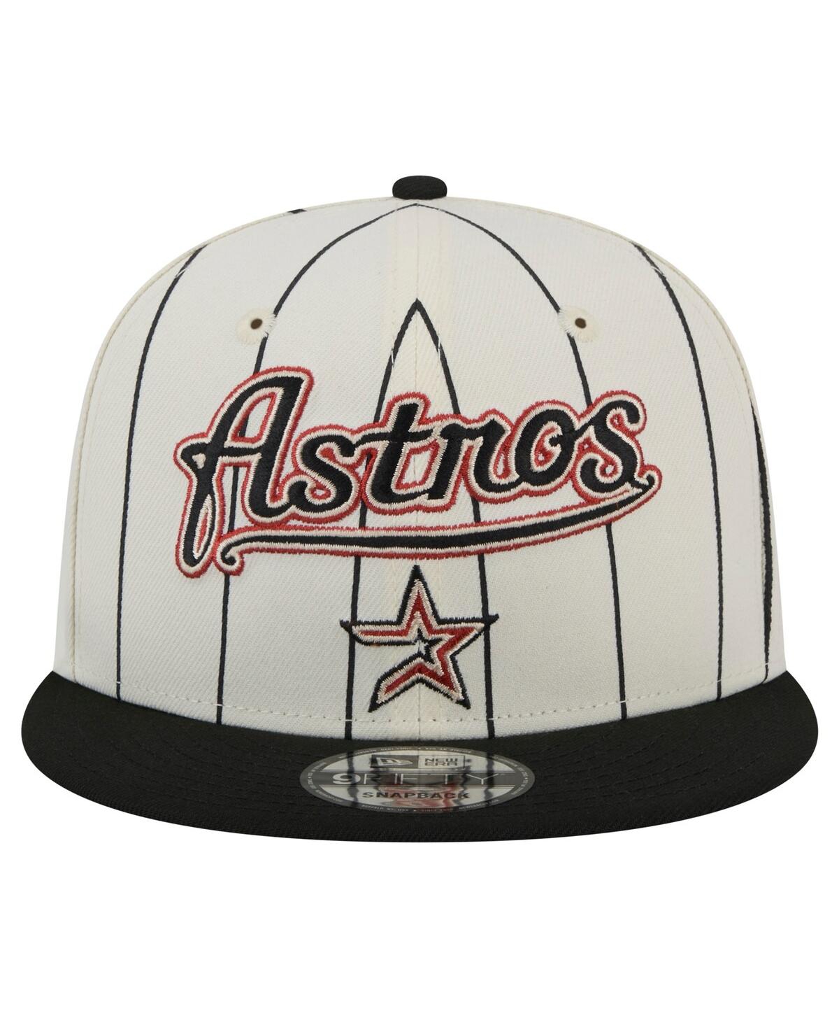 New Era Men's White Houston Astros Jersey Pinstripe 9fifty Snapback Hat In Cream