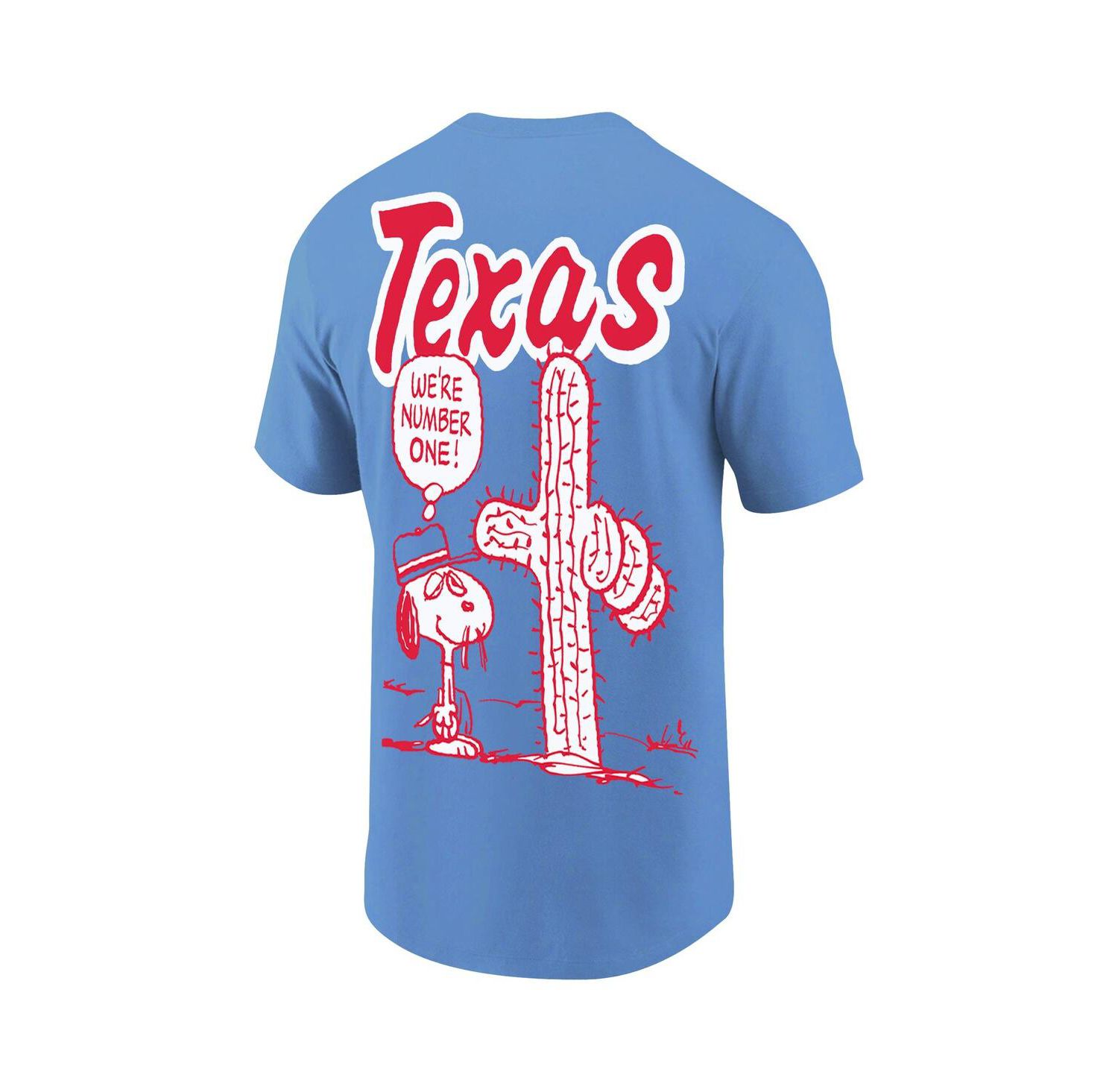 Men's Royal Peanuts Texas Baseball T-Shirt