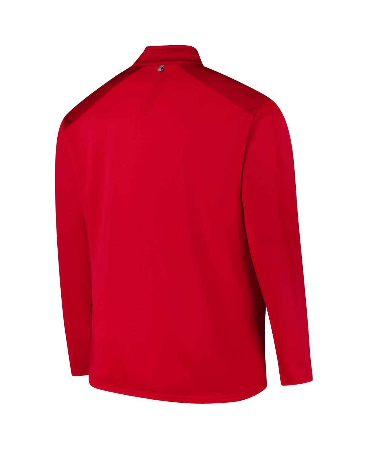Fanatics Men's Scarlet Ohio State Buckeyes Big Tall Defender Quarter-zip Top In Scarlet