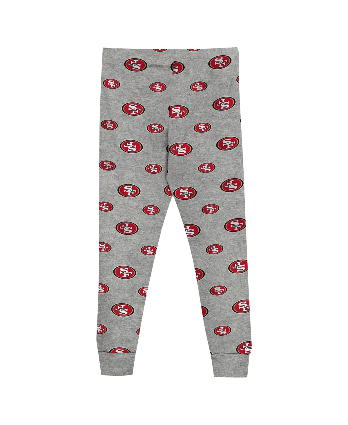 Outerstuff Preschool Heather Gray San Francisco 49ers Long Sleeve T-shirt And Pants Sleep Set In Heather Gray