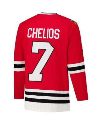 Men's Chris Chelios Red Chicago Blackhawks 1991-92 Power Play Jersey
