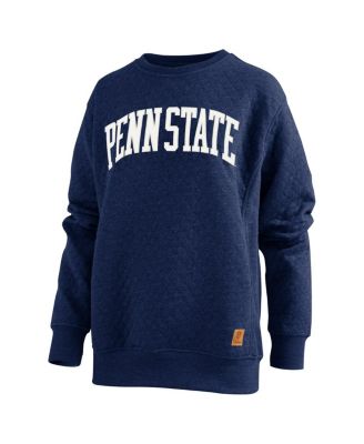 Pressbox - Women's Navy Penn State Nittany Lions Moose Quilted Pullover Sweatshirt