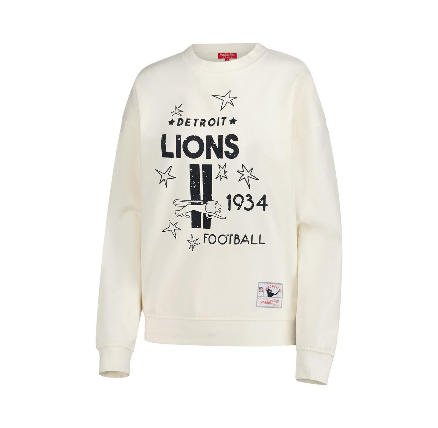Women's Cream Detroit Lions Shooting Stars Pullover Sweatshirt
