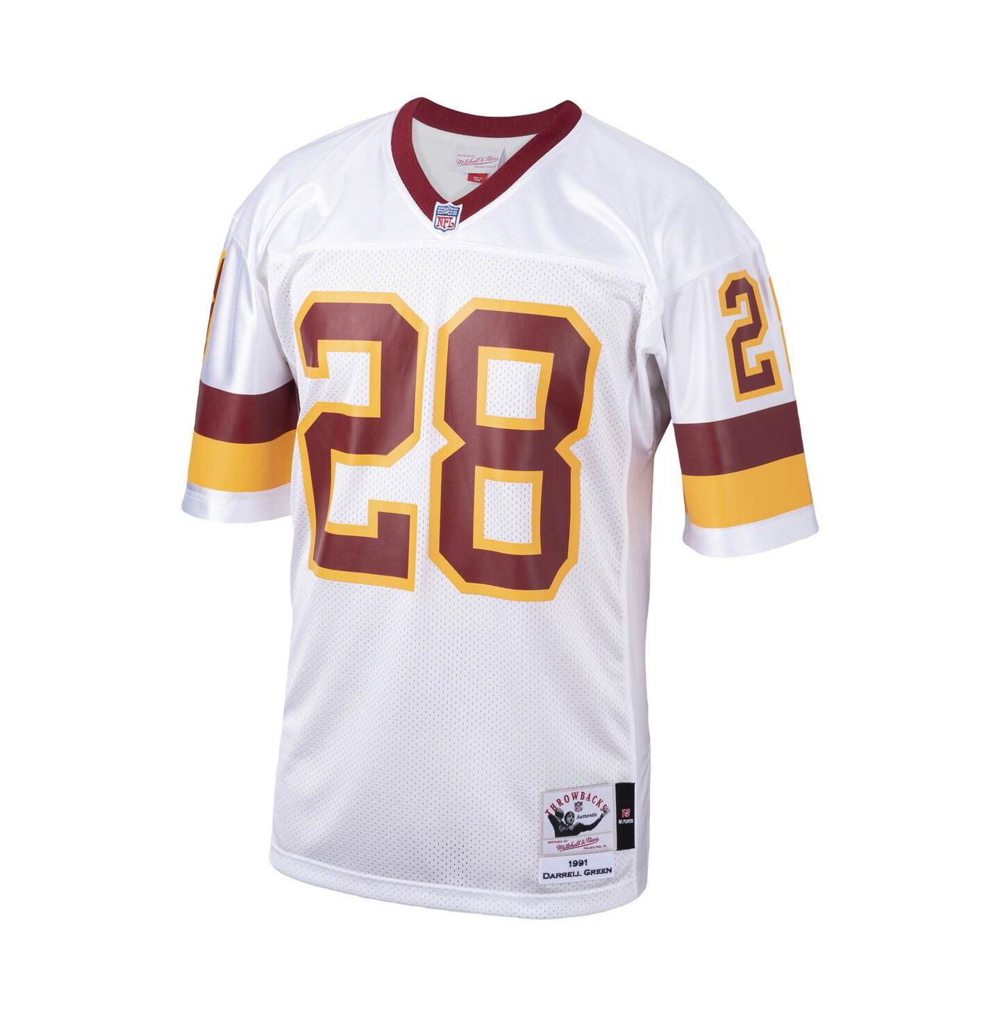 Мужской топ Mitchell & Ness Darrell Green White Washington Football Team 1991 Authentic Throwback Retired Player Jersey — фото 3