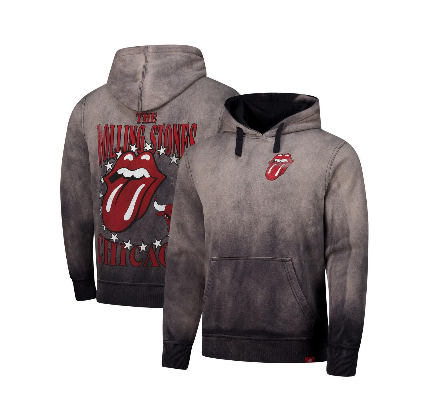 Men's and Women's Gray Rolling Stones x Chicago Bulls Collab Pullover Hoodie