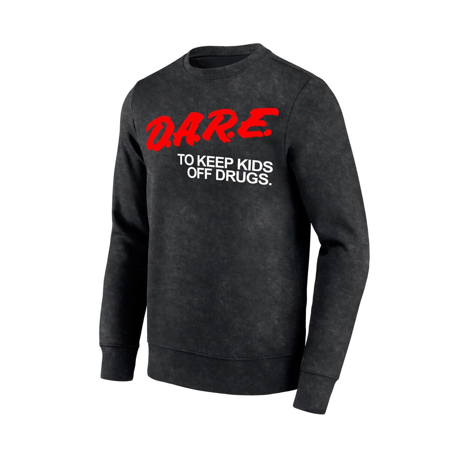 Men's Black D.A.R.E Logo Washed Pullover Sweatshirt