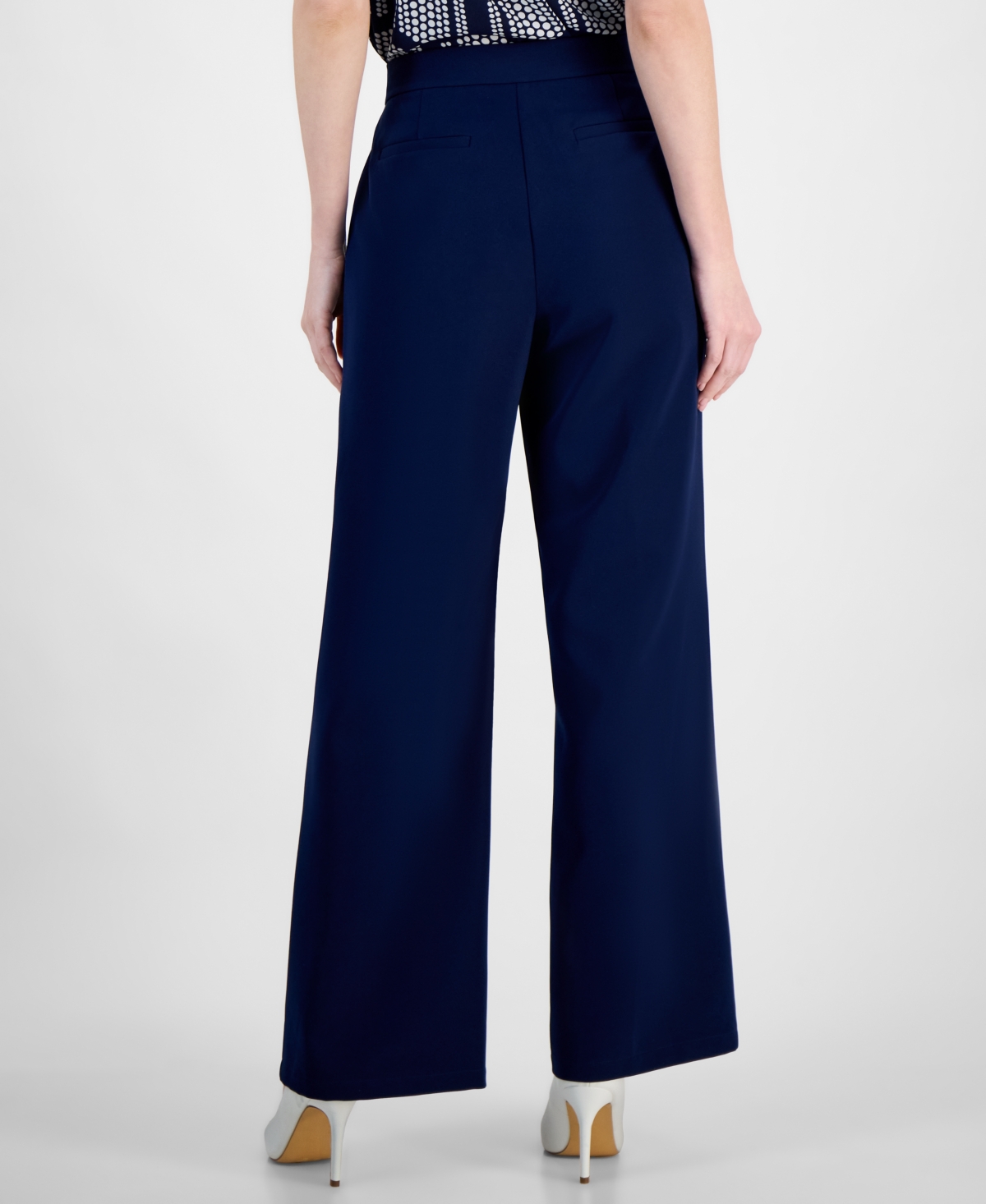 T Tahari Women's High-rise Wide-leg Pants In Evening Navy