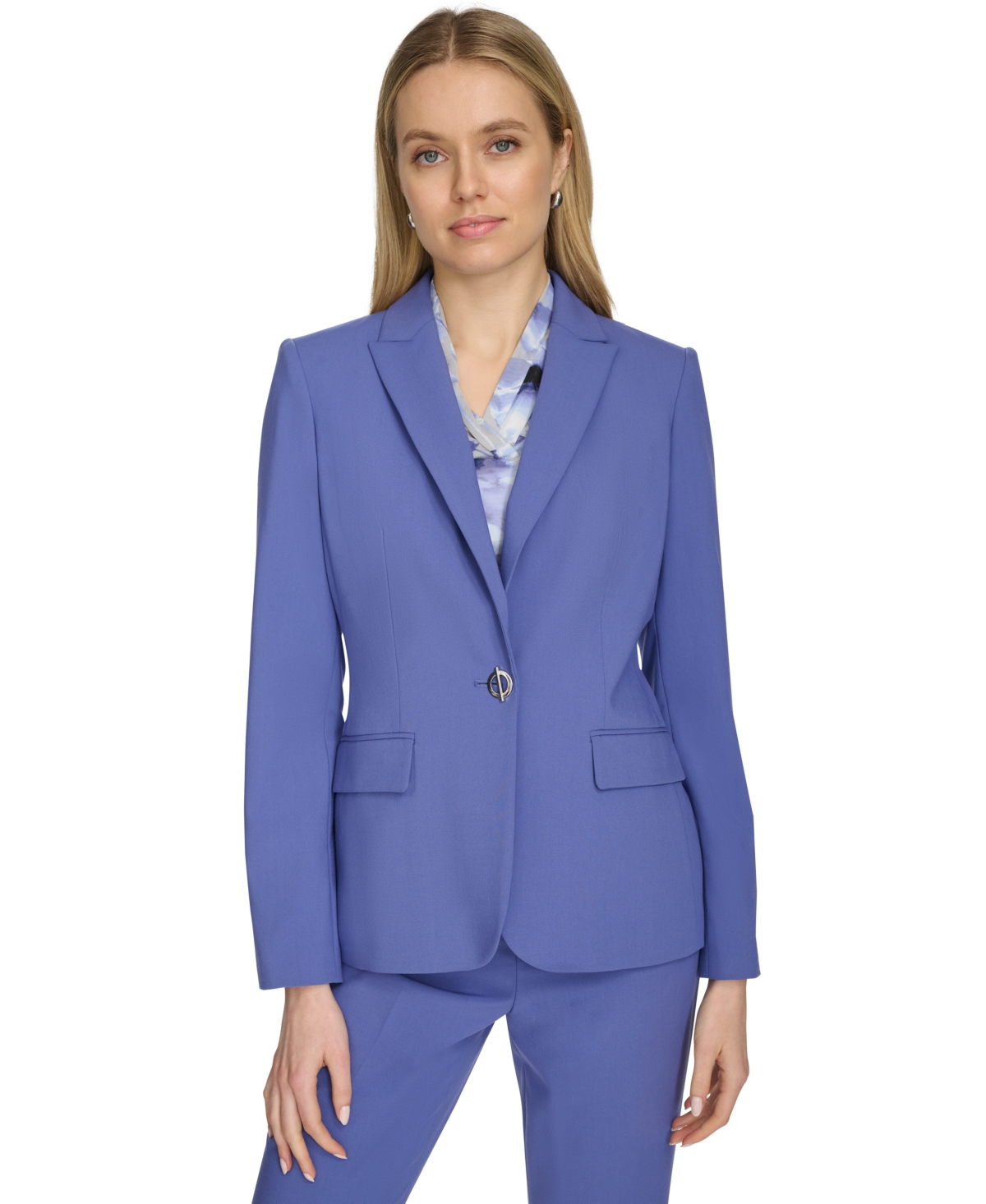 Calvin Klein Women's One-button Blazer In Future Dusk