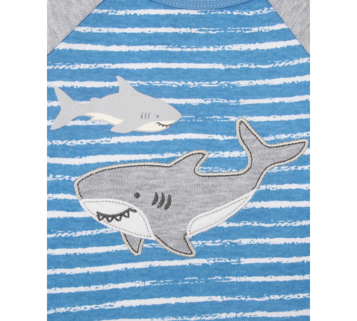 Shop Baby Essentials Baby Boys 2-pc. Shark Rompers Set In Blue