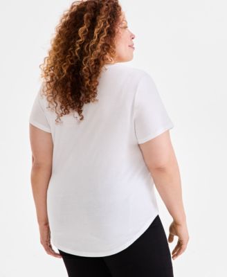 Plus Size Printed Crewneck Tee, Exclusively at Macy's