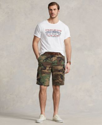 Men's Big & Tall Relaxed Fit 10" Camouflage Cotton Cargo Shorts