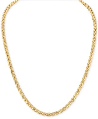 2-Pc. Set Wheat Link Chain Necklace & Matching Bracelet, Set in Sterling Silver or 14k Gold-plated Sterling Silver, Exclusively at Macy's
