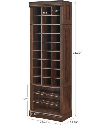 10-Tier Shoe Storage Cabinet, Shoe Rack with 27 Shoe Cubbies and Tall Boots Storage, Freestanding Tall Shoe Organizer for Closet, Entryway, Living Room