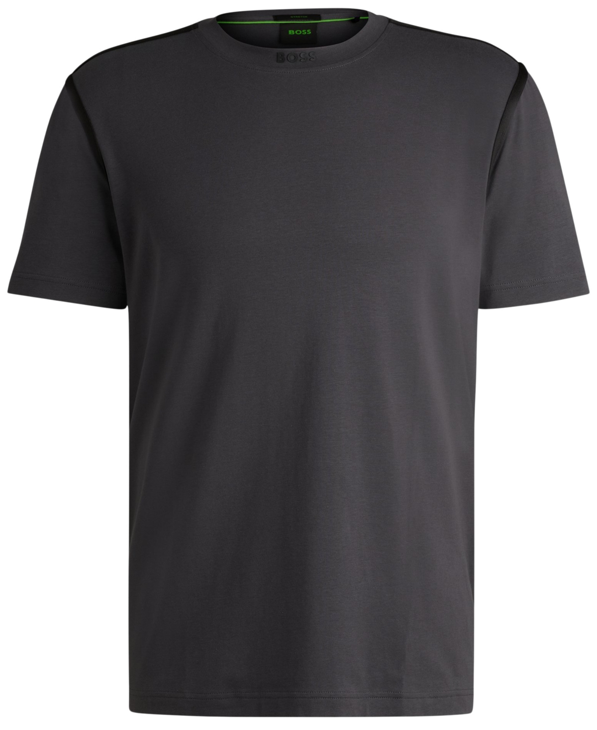 Hugo Boss Relaxed-fit T-shirt In Cotton Jersey With Detailed Collarband In Dark Gray