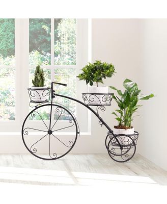 Flower Cart Pot Display Rack - Bronze